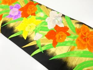 蘭模様織り出し　袋帯